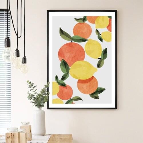 Water colour Oil Painting Wall Art Canvas Fruits Oranges Lemons Posters and Prints Decor Picture For Kitchen Nordic Home Decor