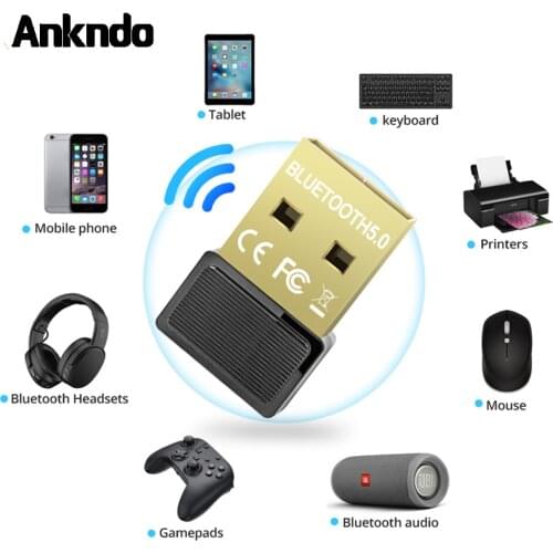 ANKNDO Wireless Usb Bluetooth 5.1 Computer Bluetooth Audio Receptor Usb Transmitter for Pc Laptop Earphone Data Dongle Receiver