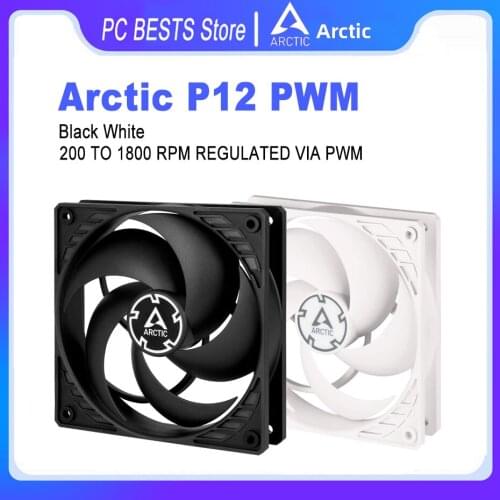 ARCTIC P12 120 mm Black White Case Fan Pressure-optimised Very Quiet Motor CPU Computer Fan Speed 1800 RPM