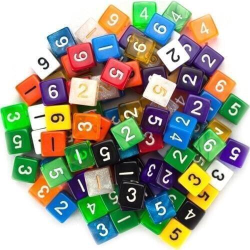 20 PCS Multicolor Dice 9 Colors Funny Dice Puzzle Game Send Children 4 Sided Dice
