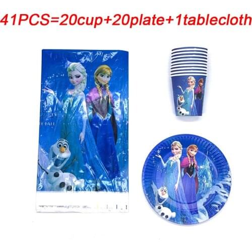Disney Frozen Princess Elsa Anna Baby Birthday Party Decorations Kid Girl Party Supplies Party Decor Disposable Tableware Sets