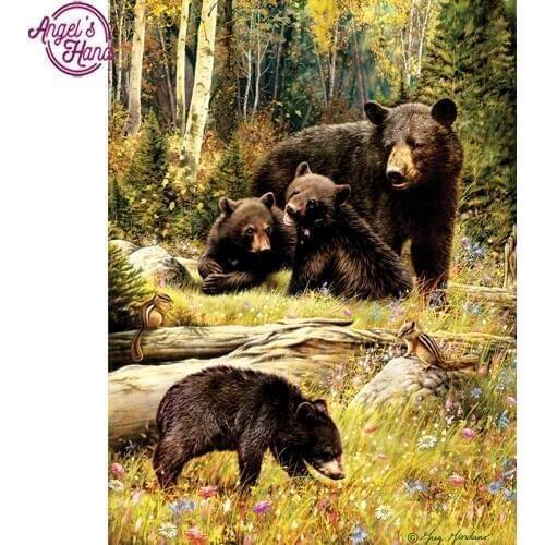 DIY 5D Diamond Mosaic Diamond Painting Cross Stitch bear animal Kit Diamonds Embroidery Square Drill Home Decoration