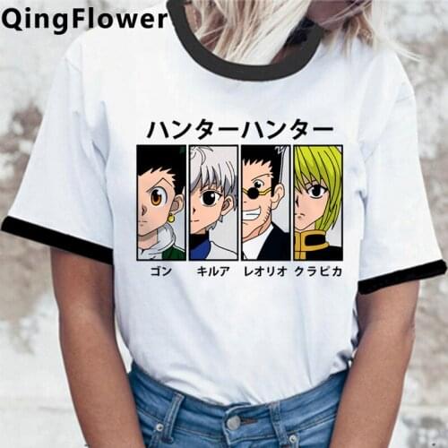 Hunter x Hunter Kurapika Killua Hisoka summer top women aesthetic ulzzang vintage tumblr harajuku clothes top tees vintage