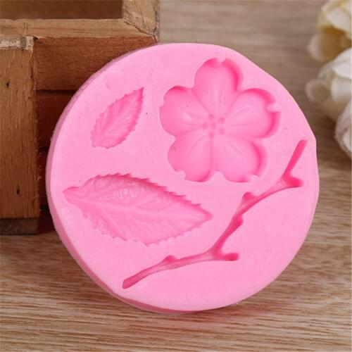 Candy Jello Bake Moldes De Silicona Pa0ra Reposteria 3D Food-grade Silicone Mold Peach Blossom Cake Decorating Tool