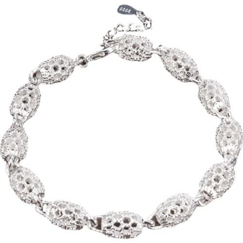 Korean Style Silver Color Bracelets For Women Charms Ladies Girls Hand Chain Love Beads For Jewelry Making 2021