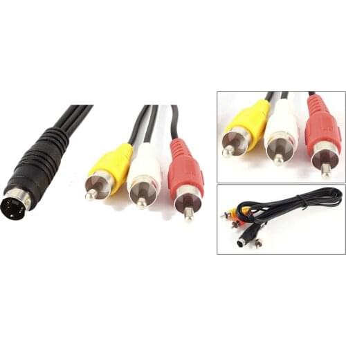 HWEXPRESS Hot 1.5M 3 RCA Male to 4 Pin S-Video Male TV PC Conversion Cable