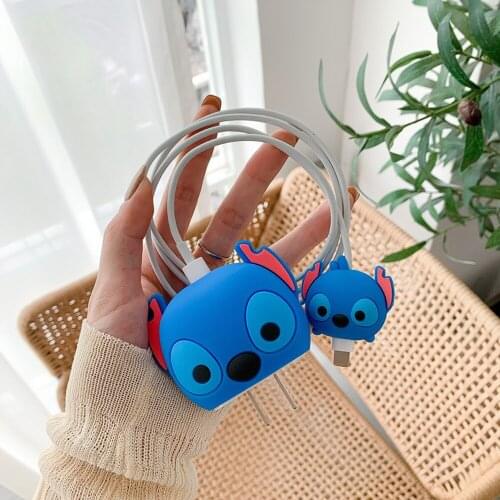 Cute Cartoon Cable Protector Cable Holder Phone Cord Protector for iPhone / iPad Charger 18W/20W Cable Protection Organizer