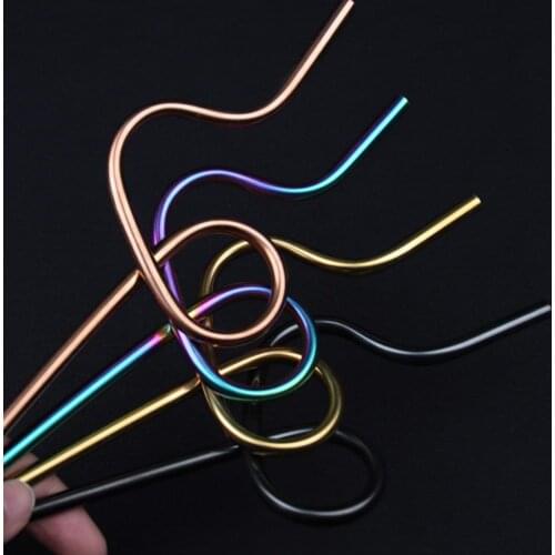 Reusable Metal Straws Set Drinking Straw Food Grade Rust-proof Stainless Steel Unique Shaped Drinkware Bar Party Accessory
