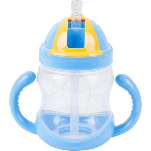 Fashion Baby Kids 240ml Children Water Drinking Bottle Plastic Girl Boy Straw Bottle