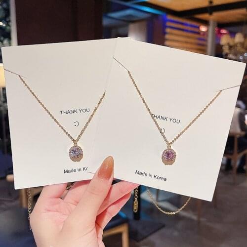 Trendy Crystal Pendant Necklace Unique Vintage Minimalist Chains With Rhinestone Statement Choker Jewelry For Women Accessories