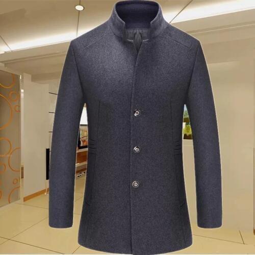 New Arrival Mens Spring Loose Casual Warm Pure Color Single Breasted Wool Coat Fashion Brand Elastic Male Clothing Size M-3XL