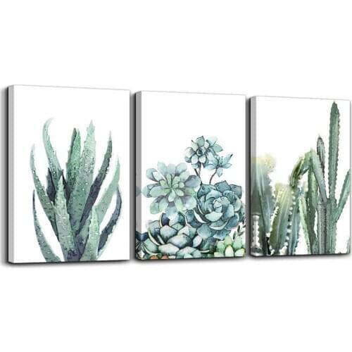 5D Diy Diamond Painting Full Square Drill 3pcs Green succulent Plant Flowers Embroidery Cross Stitch Mosaic Home DecorZP-2401
