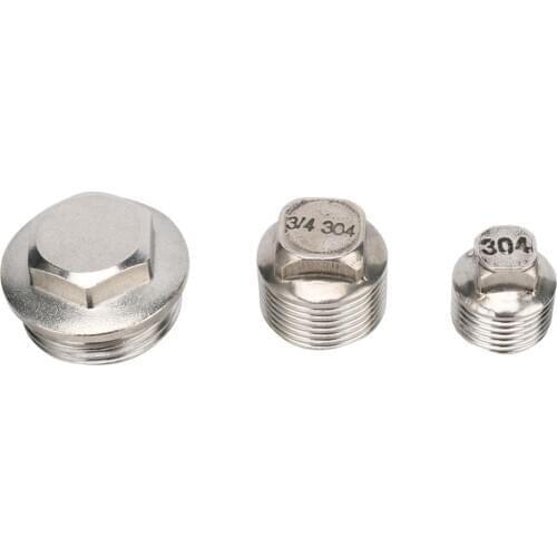 Stainless Steel 1/2" 3/4" 1" Male Thread End Cap Square Head End Plug Cap Garden Hose Tap Connector Pipe Fittings 1 Pc