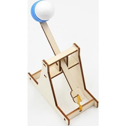 New Kids Toys Children Scientific Experiment DIY Trebuchet Toy Model Wooden Catapult Kits 1 Set Of DIY Trebuchet Toy