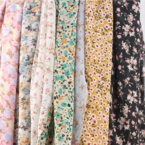 New Style Daisy Flower Chiffon Dress Dropping Breathable Beautiful Summer Fabric