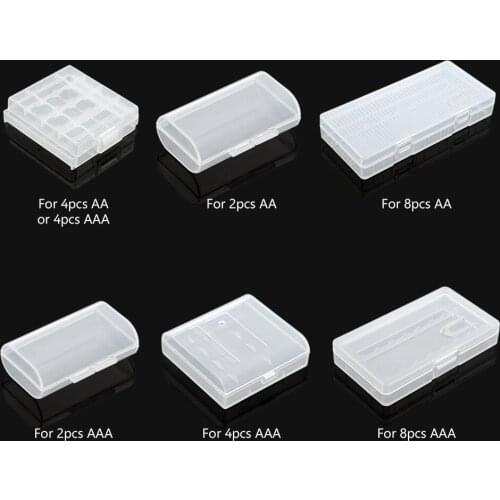 Semi-translucent AA AAA Battery Holder Case Organizer Container AA AAA Battery Storage Box Holder Hard Case Cover Battery Holder