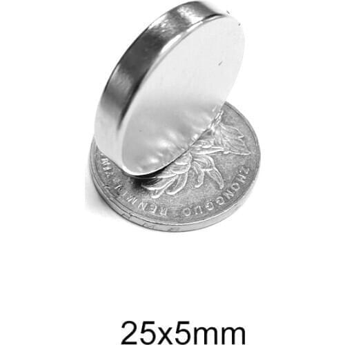 2/5/10/15/20PCS 25x5 mm strongest permanent powerful magnet 25mmx5mm Bulk Steel Round Magnets 25x5mm Neodymium Magnet Disc 25*5