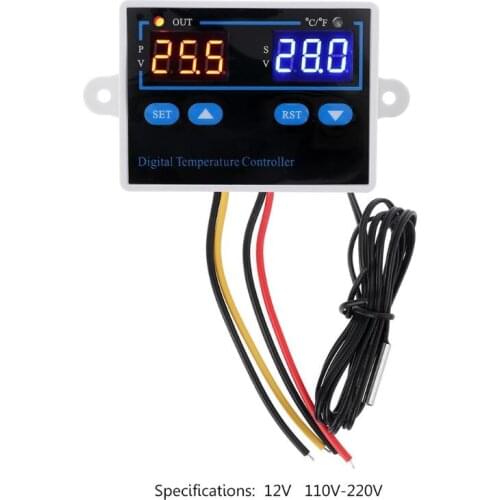 C/F Digital Thermostat Temperature Controller 10A Direct Output Egg Incubator Regulator 12V 110V 220V -50~120°C / -67-248°F