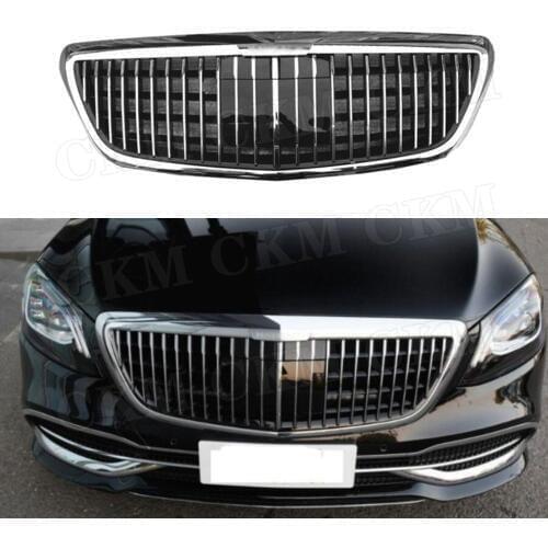 ABS Front Bumper Grille Mesh Racing Grill Cover Facelift for Benz S Class W222 S320 S350 S400 S560 S600 S680 S65 2014-2019