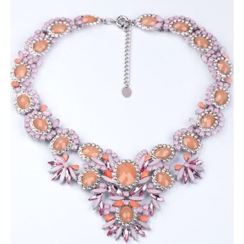 Romantic Series Color Orange Flower Violetta Necklace For Gentle Women Wedding