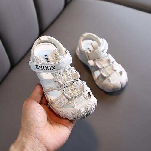 Childrens Anti-collision Sandals Boys Girls New Summer Flying Woven Mesh Casual Sandals Toddler Infant Comfortable Flat Shoes