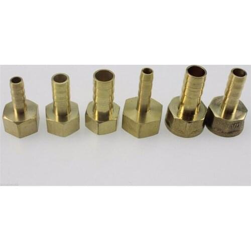 10pcs Tube I/D 6mm To 1/8" 1/4" 3/8" 1/2" Brass Female Barb Hose Air Hose Fittings Joiner Water Tube Connector