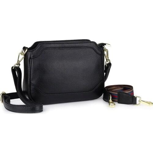 Women Messenger Bags Shoulder vintage Soft Leather wide shoulder strap messenger bag purse simple Small Shoulder Crossbody Bags