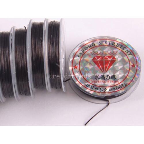 10Rolls x8M Stretch Elastic Beading Cord/String/black Thread 0.8MM