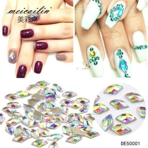 10 Psc Strass Nail Art Decorations Rhinestones for Nails Velvet Nail Jewelry Diamond Crystal Manicure Glitter Nailart Stones