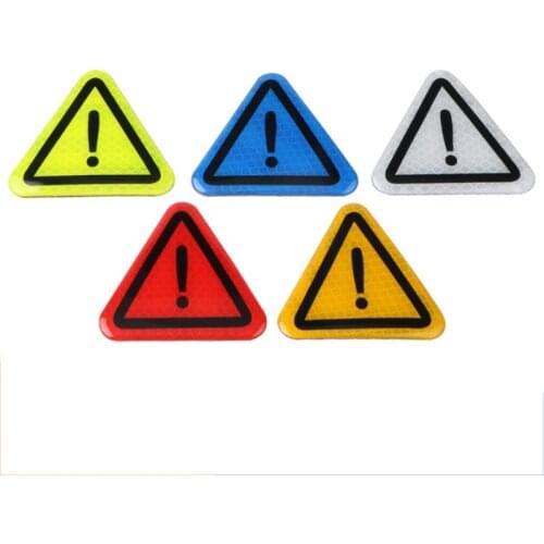 10 Pcs Bumper Decals Paster Universal Reflective Warning Sticker Triangle Warning Label Motorcycle Car Body Auto Decor