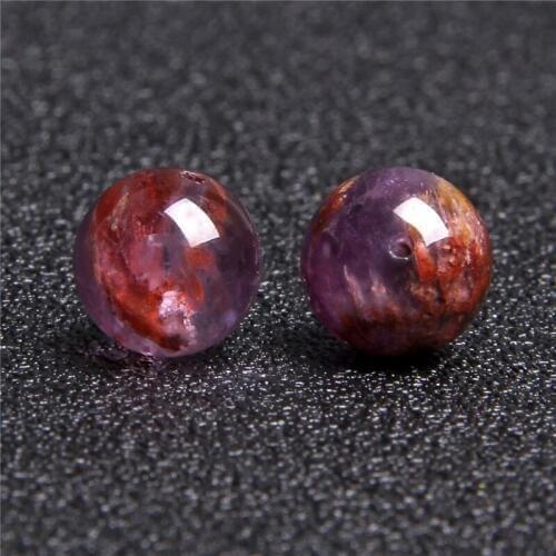 15.5" 6 mm 8 mm 10 mm 12 mm Natural Purple Phantom Polished Bead Healing Energy Drilled Stone Beads For DIY Making Jewelry Decor