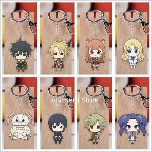 20 pcs/lot The Rising of the Shield Hero Acrylic Keychain Toy Figure Bag Pendant Key Ring Gifts