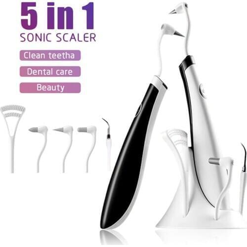 5 In 1 Electric Sonic Dental Scaler Tooth Calculus Remover Cleaner Stains Tartar Tool Dentist Teeth Whitening Oral Hygiene