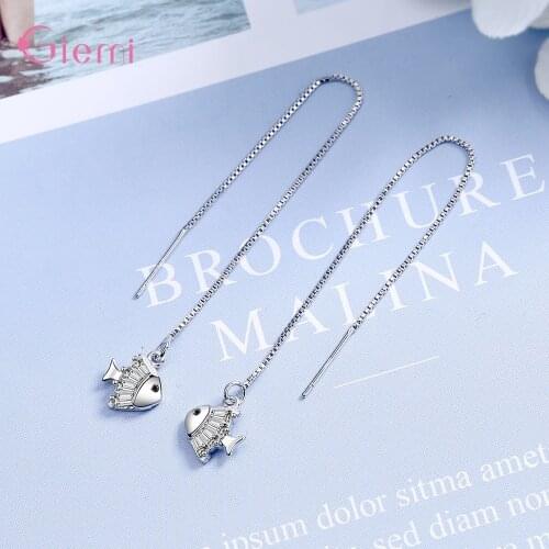 New Arrival Fashion Crystal Drop Earrings For Women Girls Wedding Trendy Jewelry 925 Sterling Silver Wholesale