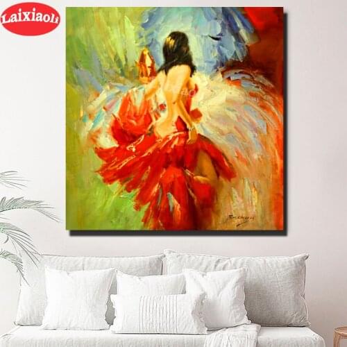 Diamond Painting sexy red dress girl diamond mosaic Back view woman full drill diamond embroidery cross stitch bedroom decor art