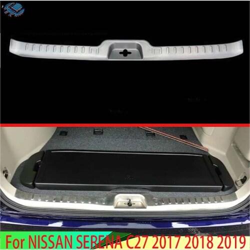 For NISSAN SERENA C27 2017 2018 2019 Stainless Steel Rear Trunk Scuff Plate Door Sill Cover Molding Garnish