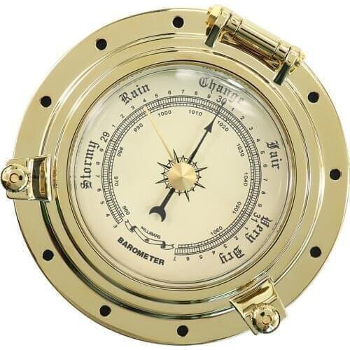 Retro Barometer Air Gauge Navigation Nautical Weather Instrument Gold