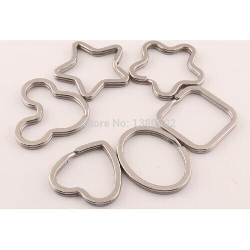 5PCS /lot unique design key ring key chain Stainless steel Split ring for bag diy metal craft