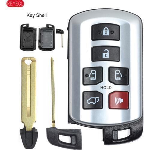 KEYECU Smart Prox Remote Key Shell Case Fob 6 Button for Toyota Sienna 2011-2019 FCCID: HYQ14ADR