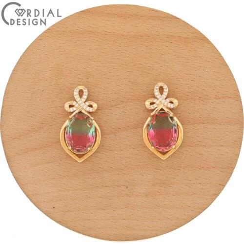 Cordial Design 20Pcs 17*31MM Jewelry Accessories/Hand Made/CZ Charms/Drop Shape/Crystal Pendant/DIY Making/Earring Findings