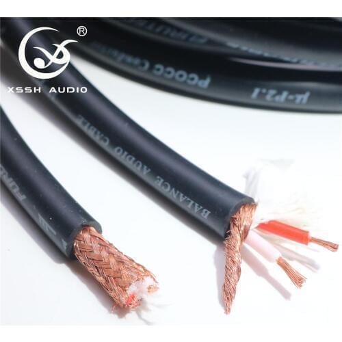 Hi-end HIFI XSSH Audio 8mm pure copper OFC μ-P2.1 PCOCC Conductor Balance Audio Cable Wire Cord Line Cables