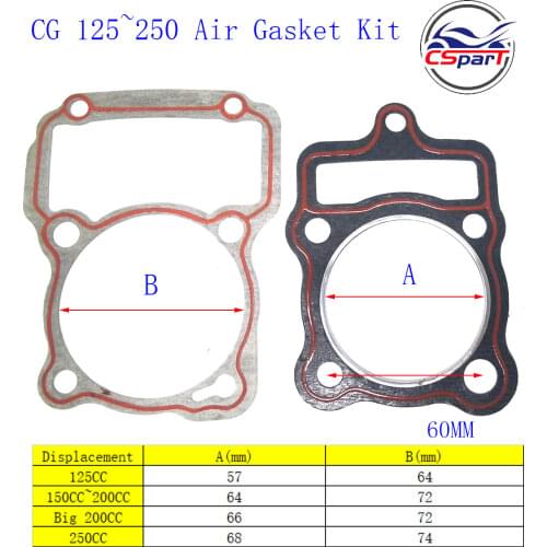 67mm Cylinder Gasket Kit Air 250CC Zongshen Shineray Bashan Taotao Dirt Bike Pit Bike ATV Quad