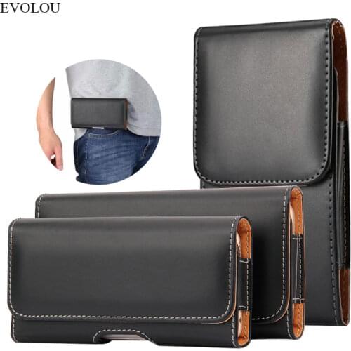 Leather phone belt case for Redmi Note 9S Waist Bag Magnetic Vertical Phone Case for oppo Find X2 S20 Plus Pouch Cover Belt Clip