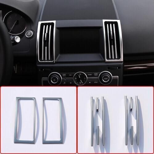 ABS Chrome Central Control Air Condition Vent Outlet Cover Frame Trim For Land Rover Freelander 2 08-15 Car Styling Accessories