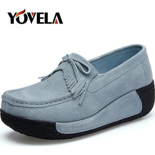 Autumn Tassel Fashion Women Flats Leather Suede Slip on Loafers Shoes Ladies Ballet Flats Shoes Female Boat Oxford Moccasins 41