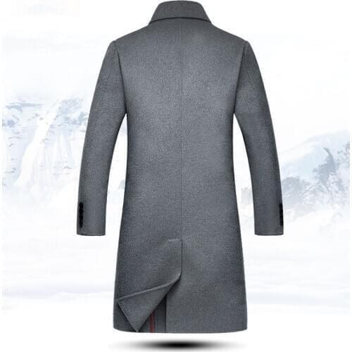 Autumn Winter 2020 New Brand Double Breasted Long Wool Coat Men Long Sleeve Windbreakers For Men Overcaot abrigo hombre