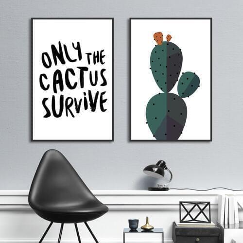 Wall Canvas Art Posters And Prints Wall Art Canvas Painting Pictures For Living Room Nordic Poster Cactus Letter Home Decoration