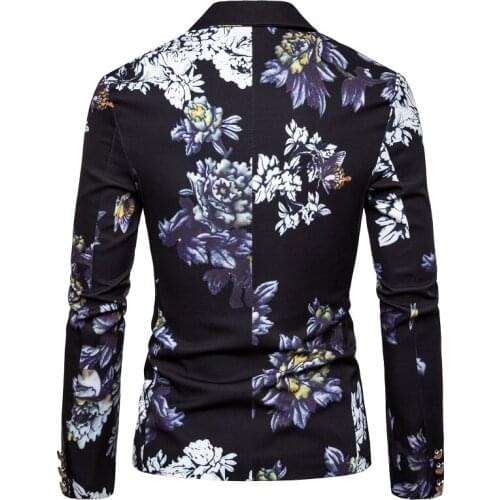 New Design Men Tuxedos Chi Casual Beach Printed Jacket Party Club Prom Wedding Groom Blazer Coat 1 Peice