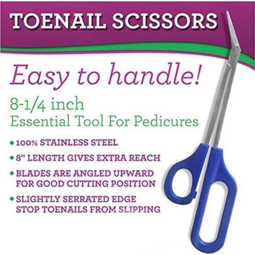 Long Handle Toenail Scissors for Seniors - Perfect for Easy Use - Toe Clippers for Men and Women