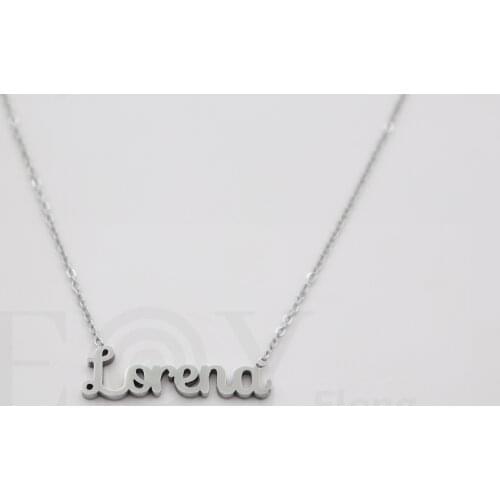 Collar De Acero Inox Con Nombre De Lorena Color Plata Alta Calidad Envió Desde España